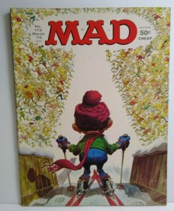 MAD Magazine March 1975 No 173 Alfred Skiing Down Slope Cover Comic Gift For Dad 