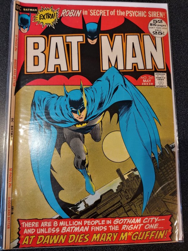 ​Batman 241 (1972 DC) Condition Neal Adams Cover, Double Size Issue  F+