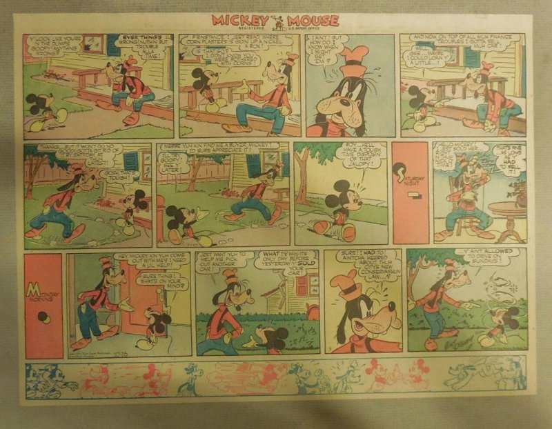 Mickey Mouse Sunday Page by Walt Disney from 10/26/1941 Half Page Size 