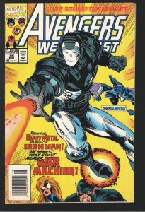 AVENGERS WEST COAST 94 VF 8.0;1st RHODNEY AS WAR MACHINE!;IN MCU ARMOR WARS!