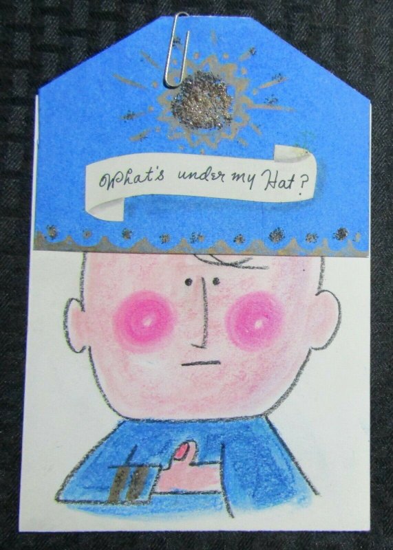 WHAT'S UNDER MY HAT? Cartoon Napoleon 5.5x8.5 Greeting Card Art #nn