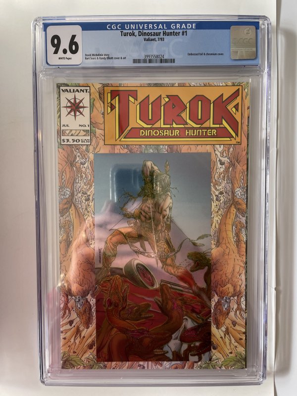 TUROK DINOSAUR HUNTER #1 CGC 9.6 EMBOSSED RED FOIL & CHROMIUM COVER VALIANT 1993