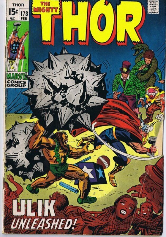 Thor #173 ORIGINAL Vintage 1970 Marvel Comics Ulik