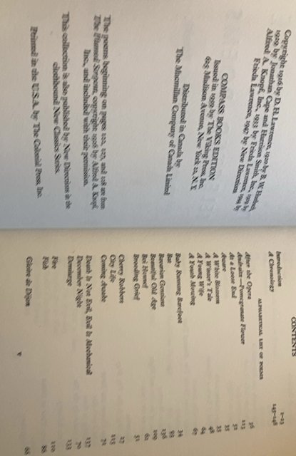 D.H. Lawrence, selected poems, 1959, compass books, 148p