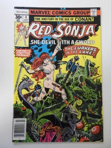 Red Sonja #4 (1977) VG+ Condition moisture stain