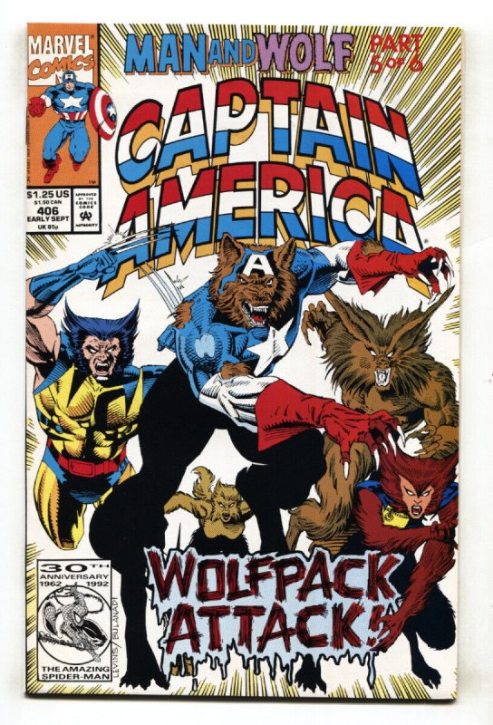 Captain America #406 1992-CAPWOLF-Marvel comic book