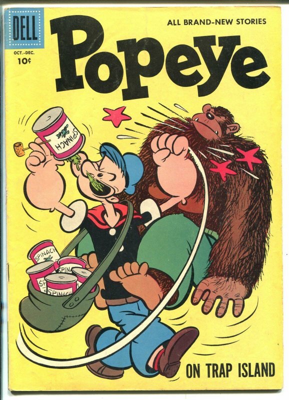Popeye #42-1957-Dell-On Trap Island-VG/FN
