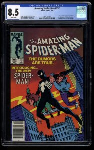 Amazing Spider-Man #252 CGC VF+ 8.5 Newsstand Variant 1st Black Costume!