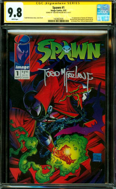 Spawn #1 CGC Graded 9.8 1st Spawn, Pull Out Spawn Poster - Mcfarlane Signed