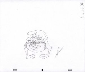 Tazmanian Devil Animation Pencil Art - 59 - Wrapped Around