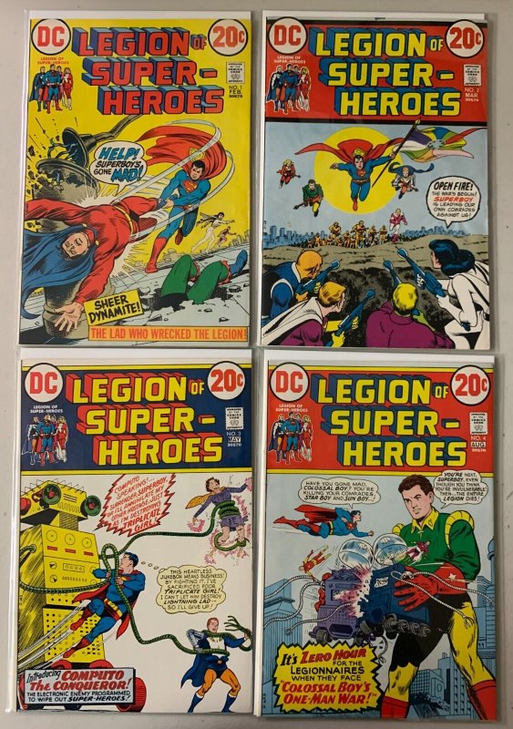 Legion of Super-Heroes set #1-4 DC 1st Series (7.0 FN/VF) (1973)