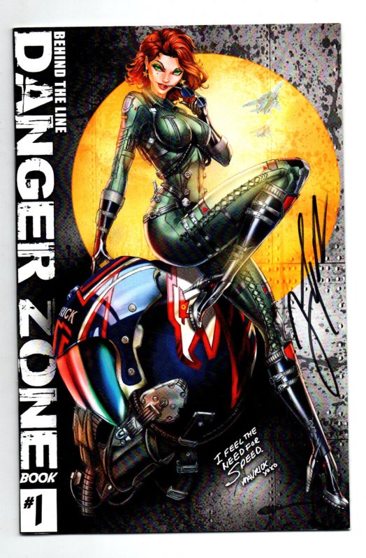 Behind the Line Danger Zone Kickstarter #1 signed Tyndall- good/bad girl pin ups