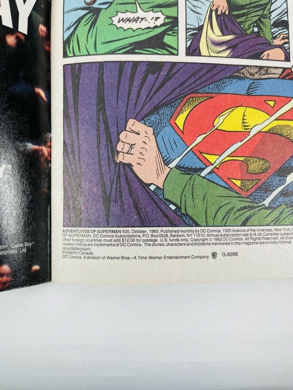 Adventures of Superman #505 Oct 1993 DC Comics Key Issue Comic Book Foil Cover