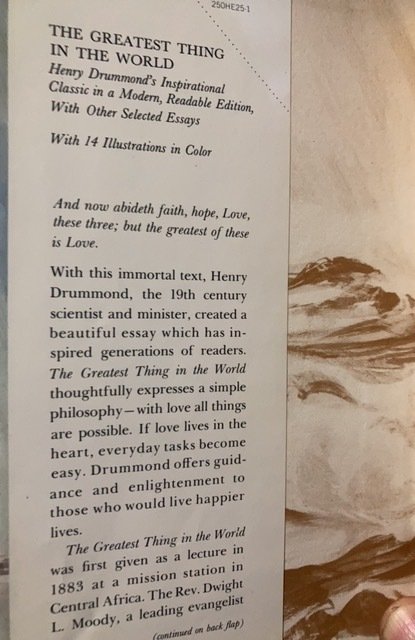 The greatest thing in the world, Henry Drummond‘s inspirational classic,1967.58p