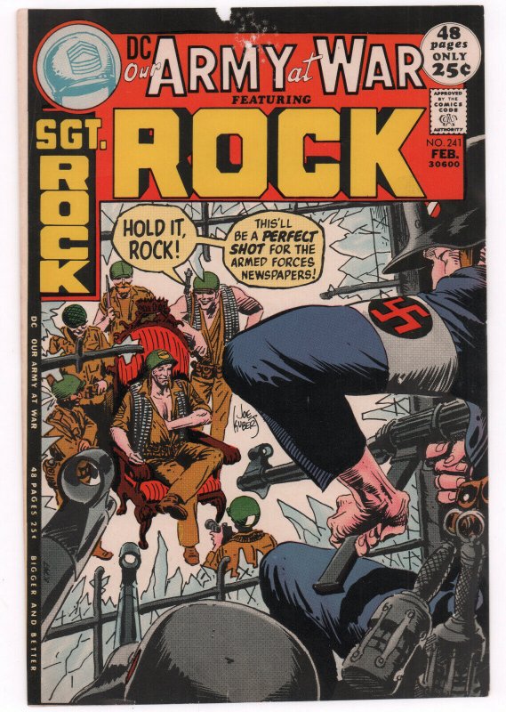 Our Army at War #241 Cover Proof - Sgt. Rock - Joe Kubert's File Copy w COA 1972