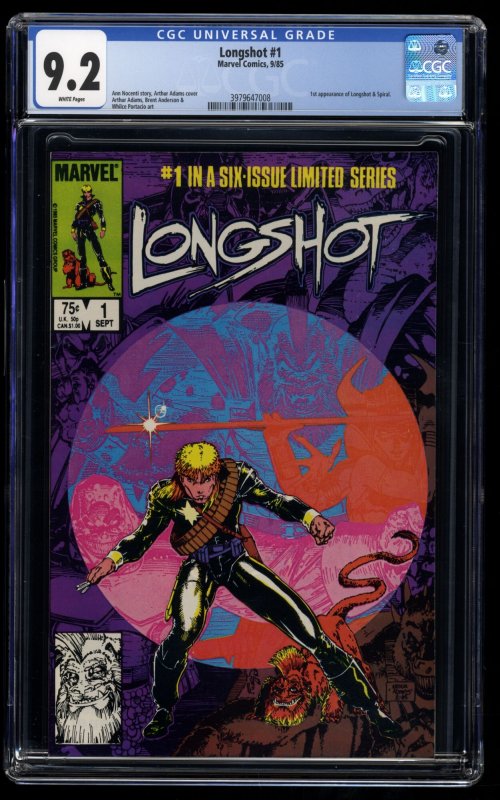 Longshot (1985) #1 CGC NM- 9.2 White Pages 1st Appearance Spiral!