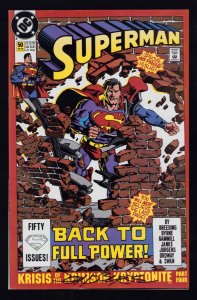 Superman #50 - Signed by John Byrne. KEY ISSUE (9/9.2) 1990