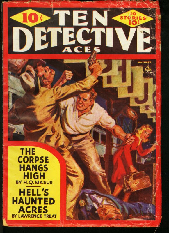 TEN DETECTIVE ACES NOV 1941 PULP-SAUNDERS ART G/VG