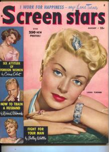 Screen Stars-Lana Turner-Joan Crawford-Shelley Winters-Betty Grable-Aug-1950