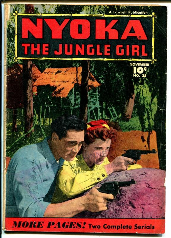 Nyoka #25 1948-Fawcett-jungle thrills-Clayton Moore-Kay Aldridge-Babe Ruth-G/VG