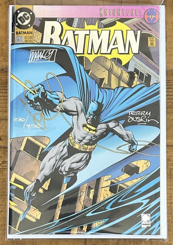 Batman #500 1993 DC Signed By Terry Austin & Mike Manley #1030/9500 w/ COA