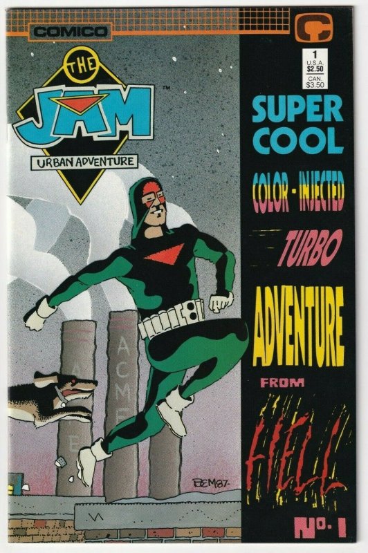 The Jam Urban Adventure #1 Super Cool Color Injected From Hell May 1988 Comico