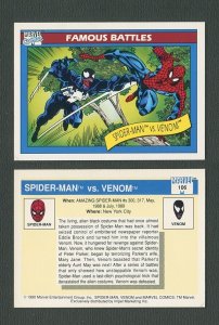 1990 Marvel Comics Card  #106 (Spider-Man vs Venom)  NM+