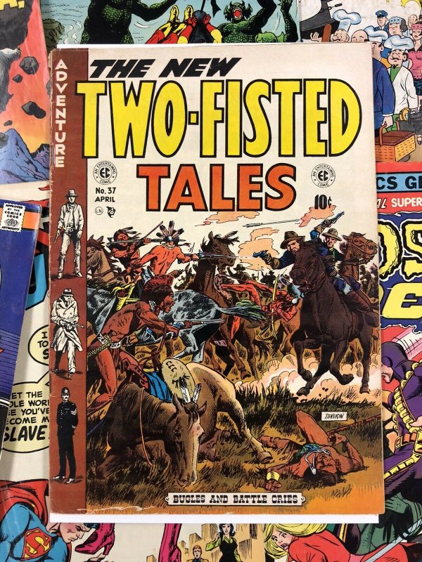 Two-Fisted Tales #37 G+ 2.5 wood cover FRAZETTA art 1952 golden age WESTERN 