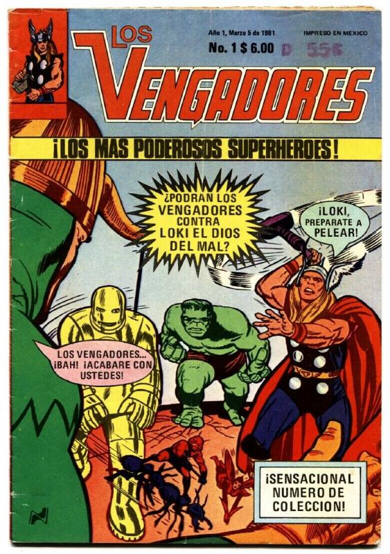 AVENGERS #1-Los Vengadores Mexican ed. First issue-Hulk-Thor-Iron Man-Loki-Wasp