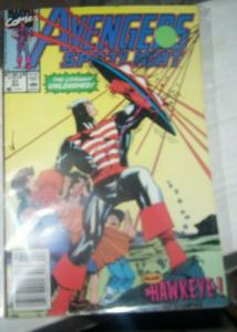 avengers spotlight # 31 april  1990 marvel hawkeye and  U S AGENT