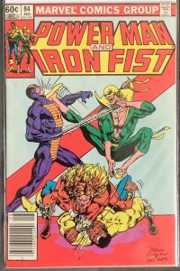 Power Man and Iron Fist #84 Newsstand Edition (1982) 4th app of Sabretooth. VF+