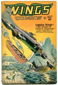 WINGS COMICS #78 1947-FICTION HOUSE-SATAN SKY WAYS-WW2 G+