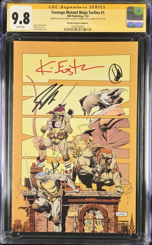 Teenage Mutant Ninja (2024) # 1 (CGC SS 9.8) Signed Aaron * Eastmen * Jones