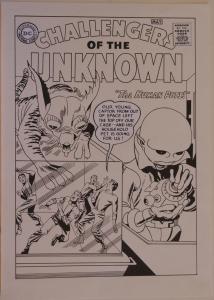 ANGEL GABRIELE original art, CHALLENGERS of the UNKNOWN #1 Jack Kirby Recreation