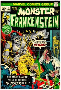 THE MONSTER OF FRANKENSTEIN #1 & 2 (1973) 8.0 VF  1st two issues!  MIKE PLOOG!