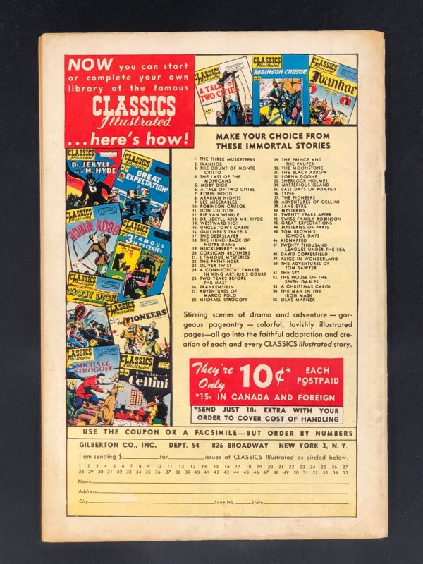 Classics Illustrated #54 (1948) VG/FN Man in the Iron Mask (First Print)