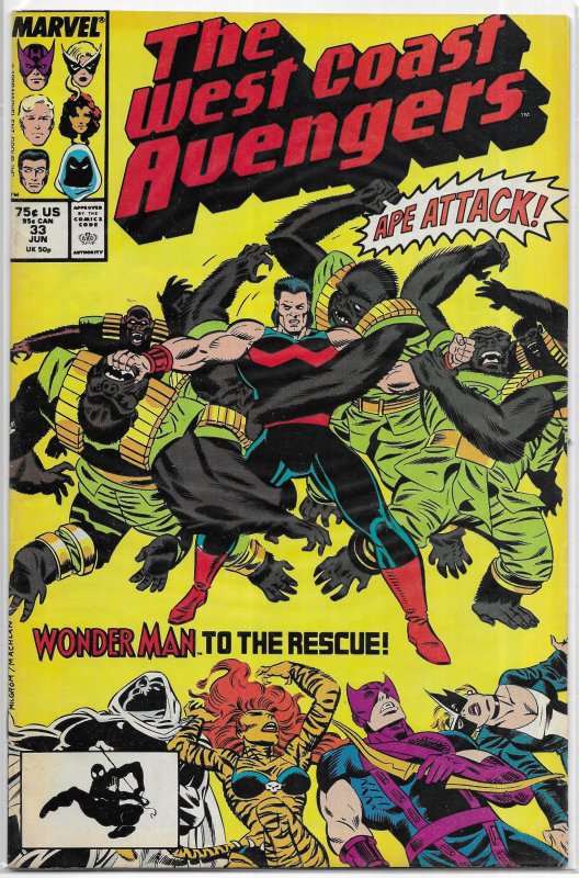 West Coast Avengers (vol. 2, 1986) #33 VG Englehart/Milgrom, Moon Knight