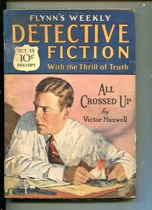 FLYNN'S WEEKLY DETECTIVE FICTION-OCT 15 1927-MYSTERY-MAXWELL-good/vg