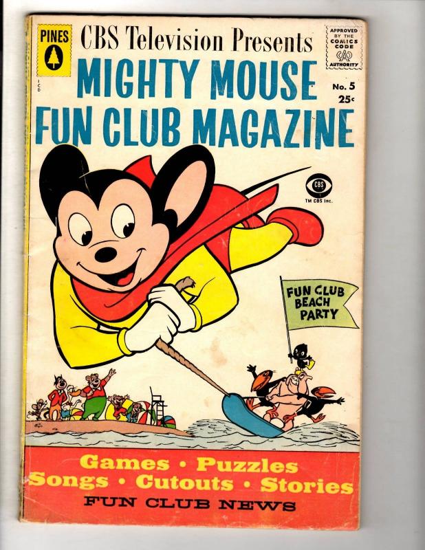 Mighty Mouse Fun Club Magazine # 5 FN Pines Silver Age Comic Book CBS TV JL11