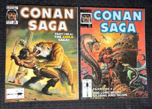 1990 CONAN SAGA Magazine #38 & 39 FN+/FVF LOT of 2 John Buscema & Ernie Chan