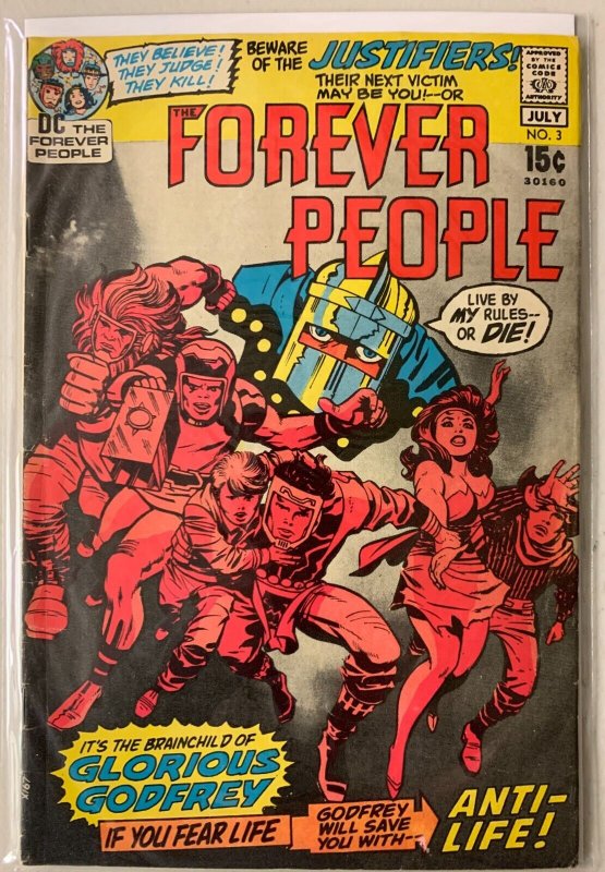 Forever People #3 DC 1st Series (5.0 VG/FN) Glorious Godfrey (1971)