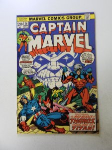 Captain Marvel #28 (1973) VF- condition overspray