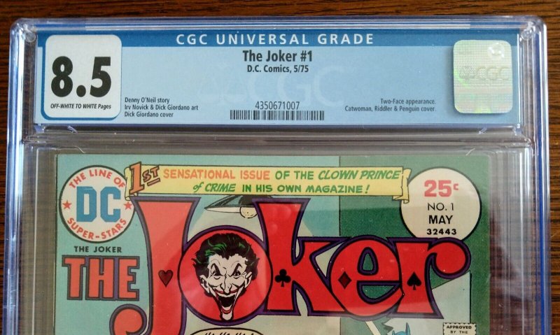 Joker 1 (1975) CGC 8.5 Very Fine+   MUST HAVE KEY ISSUE  FOR COLLECTORS AND FANS