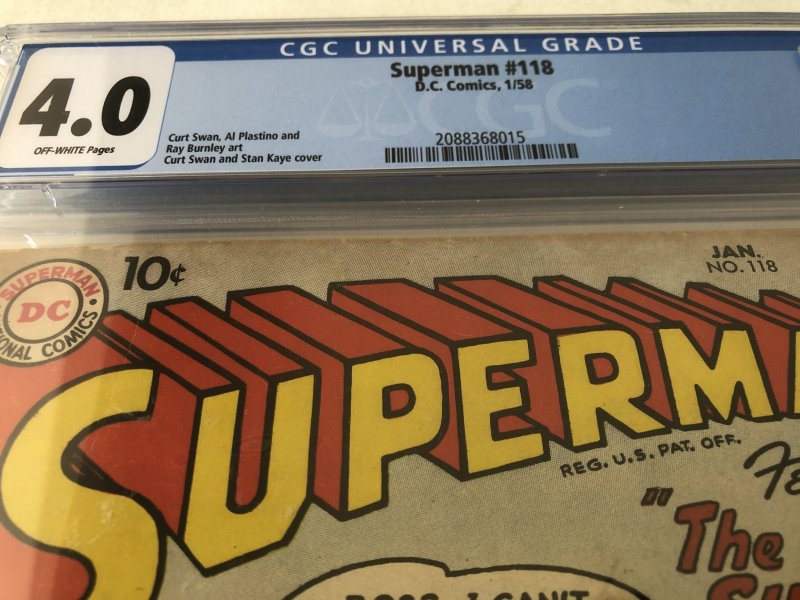 Superman 118,CGC 4, death of Supe!!(spoiler alert*)