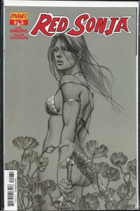 Red Sonja #14 Frison Black and White Cover (2015) Red Sonja