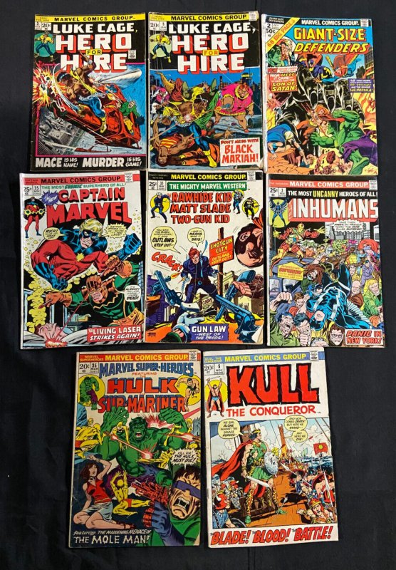 MARVEL BRONZE AGE COMIC LOT MOST VG-FN+ AVENGERS, FANT. 4, DAREDEVIL, LUKE CAGE