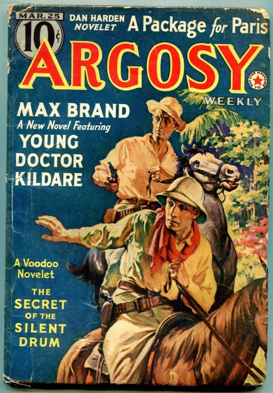 Argosy Pulp March 25 1939- Max Brand- Dr Kildare- Voodoo FAIR