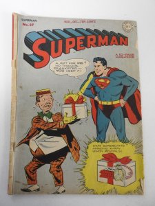 Superman #37 (1945) GD/VG Condition cover detached top staple