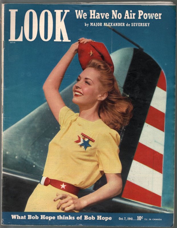 Look 10/7/1941-patriotic girl cover-Bob Hope-Hitler-Eliot Ness-VG+