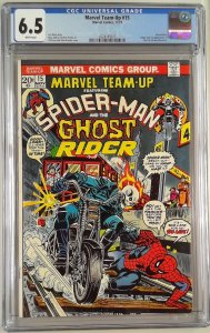 MARVEL TEAM-UP 15 (1972) CGC 6.5 Ghost Rider & Spider-man Team-Up 1st App Orb...
